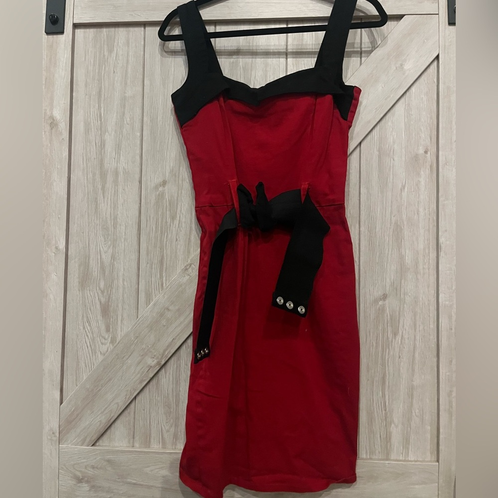 Chic Red and Black Mini Dress